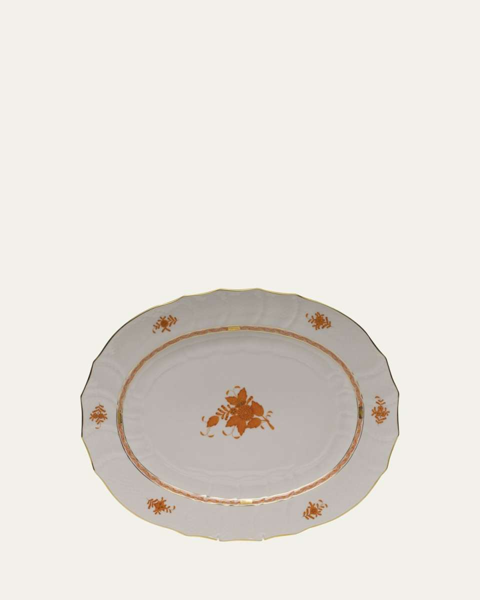 Chinese Bouquet Rust Turkey Platter